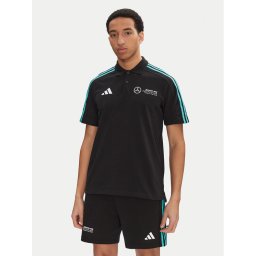 adidas Тениска с яка и копчета Mercedes - AMG Petronas Formula One Team DNA JV5430 Черен Regular Fit