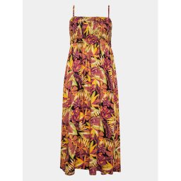 Roxy Лятна рокля Remember Sun Wvsk ERJWK03146 Сив Slim Fit