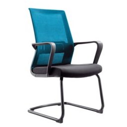 Посетителски стол RFG Smart M, дамаска и меш, черна седалка, светлосиня облегалка, 2 броя в комплкет