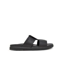 Calvin Klein Чехли Lug Sandal Double T Lth HM0HM01734 Черен