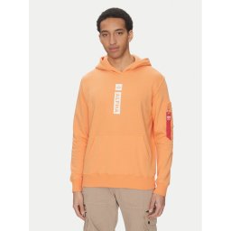 Alpha Industries Суитшърт Puff Print 146338 Оранжев Regular Fit