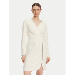 DKNY Коктейлна рокля DD4JI62A Кремав Slim Fit