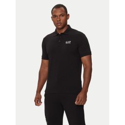 EA7 Emporio Armani Тениска с яка и копчета 8NPF14 PJVQZ 1200 Черен Regular Fit