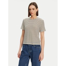Pieces Тишърт Manilla 17155073 Екрю Loose Fit