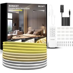 LED Неонова Лента Водоустойчива Bunacet с Регулируем Бял Цвят CCT Комплект 8м/16м