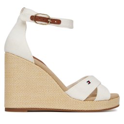 Сандали Tommy Hilfiger Flag High Wedge Espad Crisscross FW0FW08661 Екрю