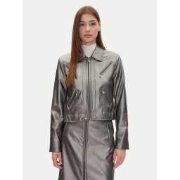 DKNY Яке от имитация на кожа P4JJ6XJA Сребрист Regular Fit