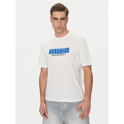 HUGO Тишърт Newromi 50542934 Бял Regular Fit