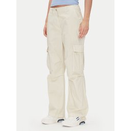 Tommy Jeans Текстилни панталони Tjw Cargo Relaxed Straight DW0DW20350 Бежов Relaxed Fit