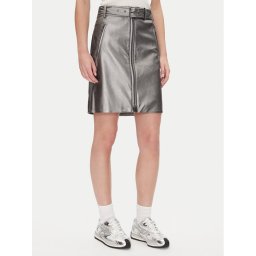 DKNY Пола от имитация на кожа P4JN6XIM Сребрист Regular Fit