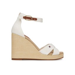 Tommy Hilfiger Сандали Flag High Wedge Espad Crisscross FW0FW08661 Екрю