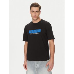 HUGO Тишърт Newromi 50542934 Черен Regular Fit