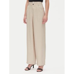 DKNY Текстилни панталони P41KTR48 Бежов Loose Fit
