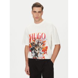 HUGO Тишърт Dugie 50538259 Екрю Oversize
