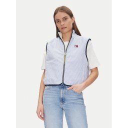 Tommy Jeans Жилетка за костюм Tjw Reversible Teddy Vest DW0DW20233 Светлосиньо Regular Fit