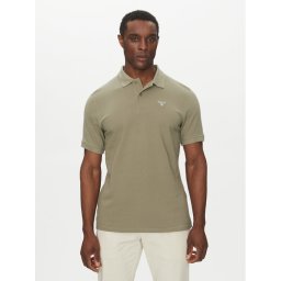 Barbour Тениска с яка и копчета Original Sports MML0358OL38 Каки Regular Fit