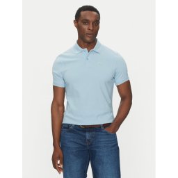 Barbour Тениска с яка и копчета Original Sports MML0358BL32 Светлосиньо Tailored Fit