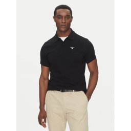 Barbour Тениска с яка и копчета Original Sports MML0358BK31 Черен Tailored Fit