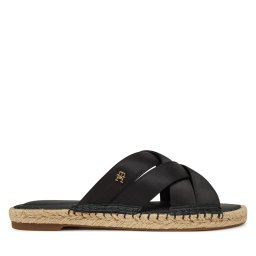 Еспадрили Tommy Hilfiger Satin Espadrille Mule FW0FW08502 Черен