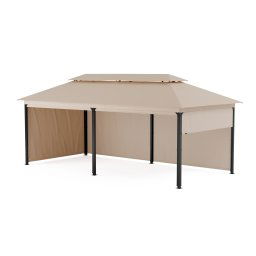Blumfeldt Grandezza Cortina градинска беседка 3x6 м, устойчива на атмосферни влияния, прахово покритие, странични ролети (GDI17-Grandezza3x6BE)