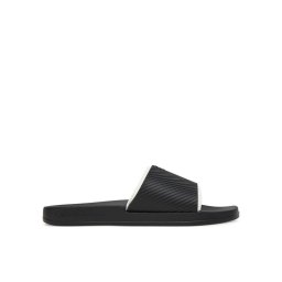 Calvin Klein Jeans Чехли Slide Rubber Neoprene Text YM0YM01234 Черен