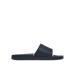 Calvin Klein Jeans Чехли Slide Rubber Neoprene Text YM0YM01234 Тъмносин