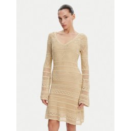 Guess Плетена рокля W5GK48 Z3E22 Бежов Slim Fit