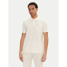 Guess Тениска с яка и копчета M5GP08 KCSJ0 Екрю Regular Fit
