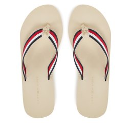 Джапанки Tommy Hilfiger Th Corporate Wedge Beach Sandal FW0FW08520 Бежов