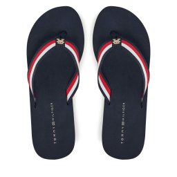 Джапанки Tommy Hilfiger Th Corporate Wedge Beach Sandal FW0FW08520 Тъмносин