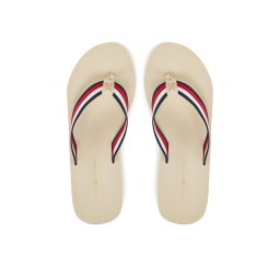 Tommy Hilfiger Джапанки Th Corporate Wedge Beach Sandal FW0FW08520 Бежов