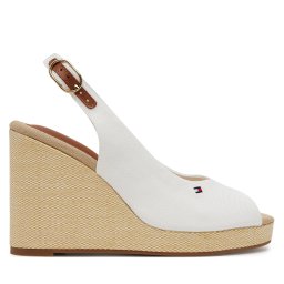Еспадрили Tommy Hilfiger Flag High Wedge Espad Slingback FW0FW08597 Бял