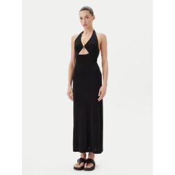 Max Mara Beachwear Коктейлна рокля Ghiotto 2516621059 Черен Slim Fit