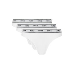 HUGO Комплект бикини Triplet Brief Stripe 50480157 Бял