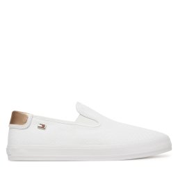 Гуменки Tommy Hilfiger Vulc Canvas Slip-On Sneaker FW0FW08645 Бял