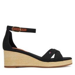 Еспадрили Tommy Hilfiger Flag Criss-Cros Mid Wedge Espad FW0FW08481 Черен