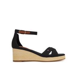 Tommy Hilfiger Еспадрили Flag Criss-Cros Mid Wedge Espad FW0FW08481 Черен