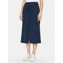 Tommy Hilfiger Миди пола Co Blend Midi Skirt WW0WW44726 Тъмносин Regular Fit