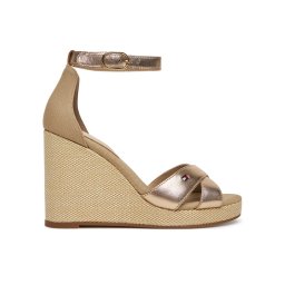 Tommy Hilfiger Сандали Flag Metallic High Wedge Espad FW0FW08811 Златист