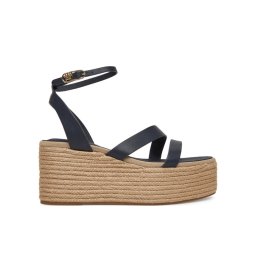 Tommy Hilfiger Еспадрили Ankle Strap Leather Platform FW0FW08497 Тъмносин