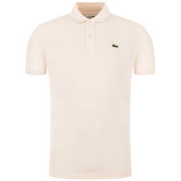 Lacoste Тениска с яка и копчета PH4012 Розов Slim Fit