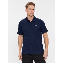 Lacoste Тениска с яка и копчета DH3201 Тъмносин Regular Fit