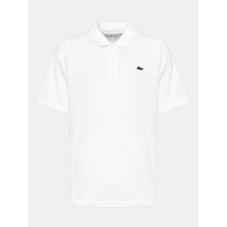 Lacoste Тениска с яка и копчета DH3201 Бял Regular Fit
