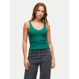 Vila топ Wennie 14104135 Зелен Regular Fit