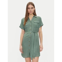 Vero Moda Рокля тип риза Bumpy 10325828 Зелен Loose Fit