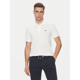 Lacoste Тениска с яка и копчета PH9851 Бял Classic Fit
