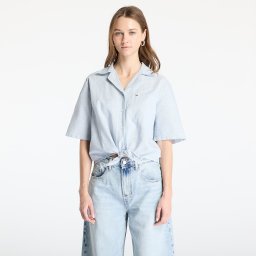 Риза Tommy Jeans Crop Linen Shortsleeve Shirt Blue M