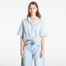 Риза Tommy Jeans Crop Linen Shortsleeve Shirt Blue L