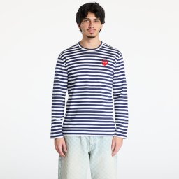 Тениска Comme des Garçons PLAY Stripe Emblem x Metalstone Long Sleeve Tee UNISEX Navy/ White XXL