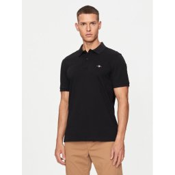 Gant Тениска с яка и копчета Shield 2220 Черен Slim Fit